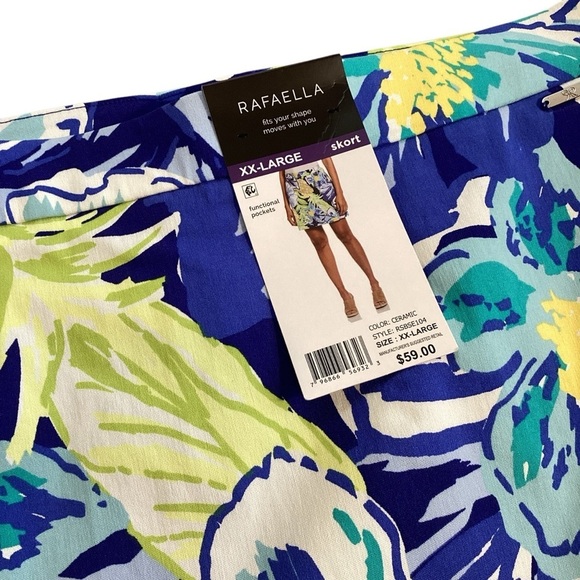 Rafaella Stretch Skort, Ceramic Floral Print - Size XXL NEW RSBSE104 Dopamine - Picture 2 of 11
